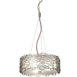 0N16SE7C8F Terzani Glamour люстра с кольцевым корпусом и декоративными стеклянными элементами