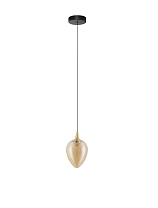 Matt Black Metal Base Brass Gold Metal & Champaign Glass LED 6Watt 220-240Volt 393Lm IP20 3000K D:14.3 H:200cm