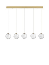 Triac Dimmable Clear Structured Glass Brass Gold Metal LED 20Watt 220-240Volt 1454Lm IP20 3000K L:100 W:8 H:150 cm