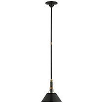 Turlington Small Pendant бронза и полированная старая латунь с бронзовым абажуром