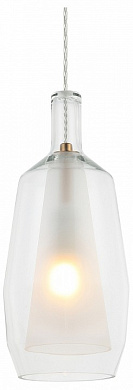 подвесной светильник с конусным стеклянным плафоном бронза