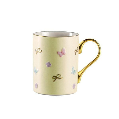 Butterfly pastel yellow mug кружка, Villari