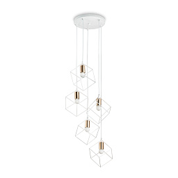 237671 Ideal lux Ice подвесной светильник с прозрачными геометрическими плафонами на тросах