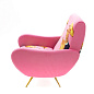 SE16079 Seletti Toiletpaper - Furniture Кресло-туалетная бумага - розовое - помада — фото 3
