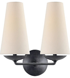 ARN2202AI-L Visual Comfort Fontaine настенное бра с двумя конусными абажурами и основанием из окрашенного железа