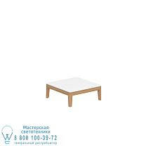 СТОЛ CALYPSO LOUNGE ИЗ ТИКА 72X72 СМ КЕРАМИЧЕСКИЙ БЕЛЫЙ Royal Botania