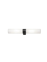 White Opal Glass Sandy Black Aluminium LED E14 2x5 Watt 100- 240 Volt Bulb Excluded IP44 L: 5 W: 6.5 H: 40 cm