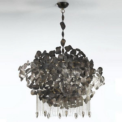 подвесной светильник с двумя плафонами и латунной арматурой