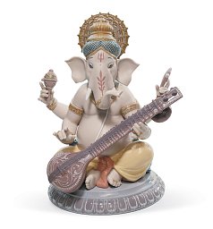 01008288 Lladro The Spirit Of India фарфоровая статуэтка ганеши с виной