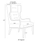 DJ8082 Idol Wing Chair Soot Textured Tweed Grey Ash Arteriors мягкое сиденье