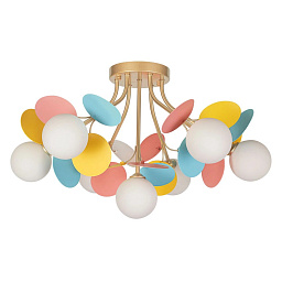 A1369PL-7MD Arte Lamp PEACOCK потолочная люстра с разноцветными плафонами в виде шариков