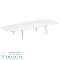 ВЫСОКИЙ СТОЛ STYLETTO LOUNGE 300X120CM АЛЮМИНИЕВЫЕ НОЖКИ БЕЛЫЙ КЕРАМИЧЕСКИЙ СТОЛ БЕЛЫЙ Royal Botania