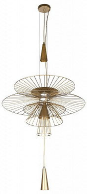 подвесной светильник с золотыми конусами и декоративными вставками