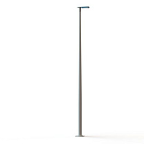 Hector N° 3; Toughened clear glass Built-in LED 3000°K warm white SYM 26W; Matt azure blue
