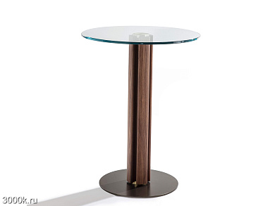 Quadrifoglio bistrot Высокий стол из ореха каналетта со стеклянной столешницей Porada