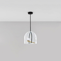1103010A Artemide Yanzi подвесной светильник с прозрачным купольным плафоном и латунным акцентом