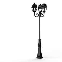 102028000 Roger Pradier Avenue 2 уличный фонарный столб с тремя плафонами и чёрным корпусом