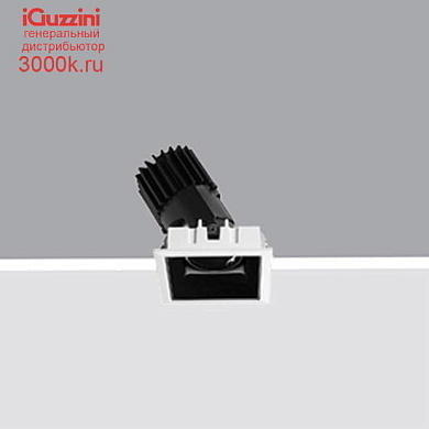 QE08 Laser Blade L iGuzzini Adjustable Frame recessed luminaire - Warm Dimming LED - Wide Flood - DALI - White/Black