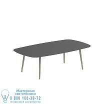 НИЗКИЙ ОБЕДЕННЫЙ СТОЛ STYLETTO 220x120CM, АЛЮМИНИЕВЫЕ НОЖКИ, ПЕСОЧНАЯ КЕРАМИЧЕСКАЯ СТОЛЕШНИЦА, ЧЕРНЫЙ Royal Botania