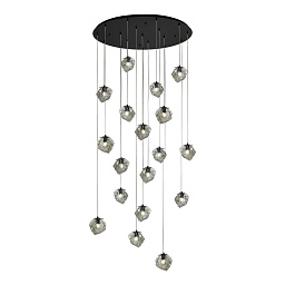 SL1175.403.18 ST-Luce Portichi подвесной светильник с множеством стеклянных подвесок на черной арматуре