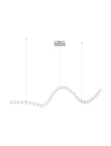 Dimmable by Remote Control Chrome Metal & Opal Glass LED 98 Watt 220-240 Volt 5563Lm 3000K IP20 L: 187 W:56 H: 200 cm