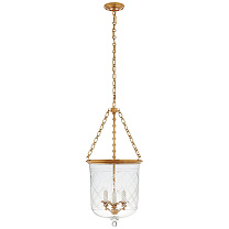 Cambridge Medium Smoke Bell Lantern натуральная латунь с прозрачным стеклом