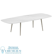 СТАНДАРТНЫЙ ОБЕДЕННЫЙ СТОЛ STYLETTO 300X120CM, АЛЮМИНИЕВЫЕ НОЖКИ, ПЕСОЧНАЯ КЕРАМИЧЕСКАЯ СТОЛЕШНИЦА BIANCO STATUARIO Royal Botania