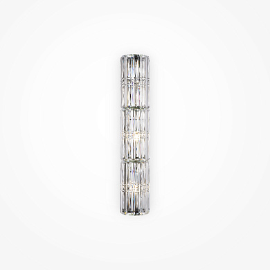настенный светильник цилиндрической формы с прозрачными кристаллами в хромовом исполнении
