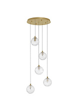 Clear Structured Glass Brass Gold Metal LED G9 5x5 Watt 100-240Volt IP20 Bulb Excluded D: 35 H: 180 cm