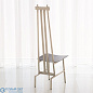 High Back Chair-Nickel/Dark Grey Leather Global Views кресло