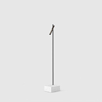 esprit single floor black, gun black lamphead carrara marble base