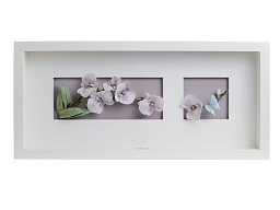 1008447 Lladro Natural Orchids картина с изображением орхидей в белой рамке
