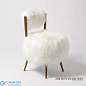 Hailey Chair-Mongolian Lamb-White Global Views кресло