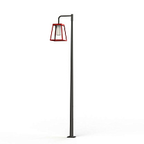 Lampiok 4 N° 4; Satin-finish cylindrical Built-in LED 3000°K warm white 36W bicolore; Tomato red