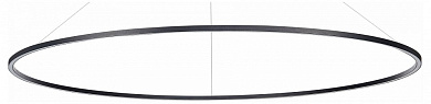 подвесная люстра с кольцом и LED подсветкой черного цвета