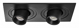 i527172 Lightstar Intero двойной встраиваемый потолочный светильник черный