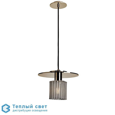 подвесной светильник с золотистым цилиндрическим корпусом и рассеивателем снизу