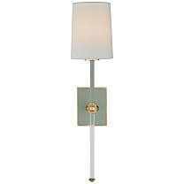 Lucia Medium Tail Sconce селадон и кристалл с льняным абажуром