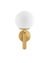 Opal Glass Brass Gold Metal LED E27 1x12 Watt 100-240Volt IP20 Bulb Excluded D: 15 W: 18.5 H: 30 cm