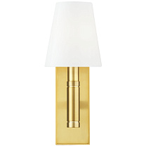Beckham Classic Rectangular Sconce патинированная латунь с белым стеклом