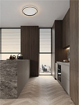 Sandy Black Aluminium & Acrylic LED 38 Watt 220-240 Volt 2660Lm 3000K IP20 D: 45 H: 6 cm