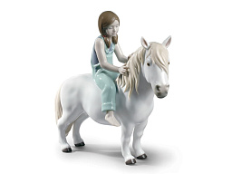 1009139 Lladro Girl With Pony фарфоровая статуэтка девочки с пони
