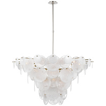 Loire Extra Large Chandelier полированный никель с белым стеклом стриэ