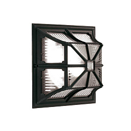 CP12-BLACK Elstead Chapel потолочный накладной светильник фонарь с геометрическим металлическим корпусом и прозрачными вставками