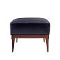 Оттоманка Arteriors Laurette, кожа Indigo и тёмный орех — фото 3