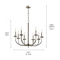 Kennewick 8 Light Chandelier Brushed Nickel люстра 52388NI Kichler