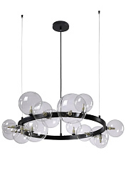 AGATA SP15 V2 BLACK/TRANSPARENTE Crystal Lux Agata подвесная люстра с круговым каркасом и прозрачными стеклянными шарами