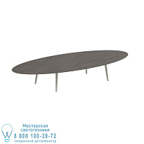 СТОЛ STYLETTO HIGH LOUNGE 320X140CM АЛЮМИНИЕВЫЕ НОЖКИ ГРИБНАЯ КЕРАМИЧЕСКАЯ СТОЛ TERRA MARRONE Royal Botania
