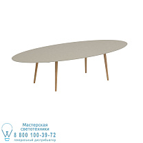 STYLETTO СТАНДАРТНЫЙ ОБЕДЕННЫЙ СТОЛ 320X140CM НОГИ ИЗ ТИКА КЕРАМИЧЕСКАЯ ВЕРХНЯЯ СЕРЫЙ ЖЕМЧУГ Royal Botania