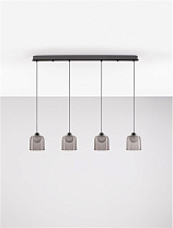 Sandy Black Carbon Steel, Aluminium & Smokey Acrylic LED 20Watt 220-240Volt 820Lm IP20 3000K L:100 W:14 H:200 cm
